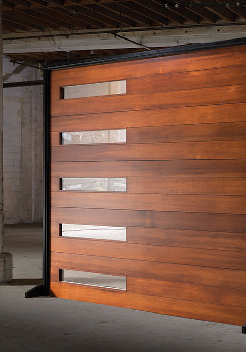 Contemporary-wooden-garage-door Contemporary garage door out of wood