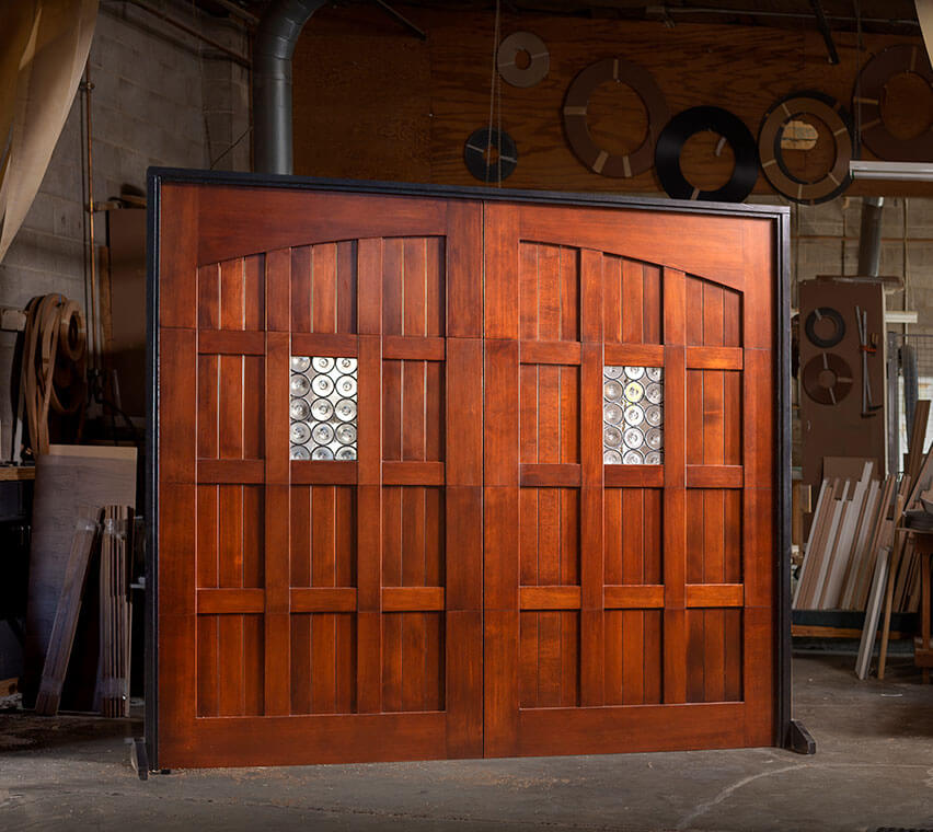 The Hillsborough Wood Garage Door made from clear western red cedar