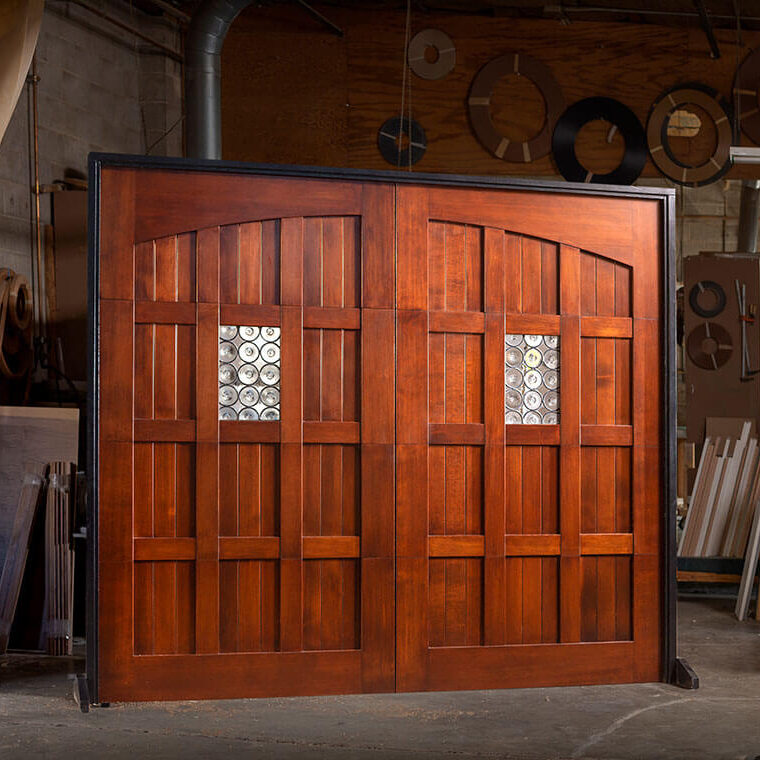 The Hillsborough Wood Garage Door made from clear western red cedar