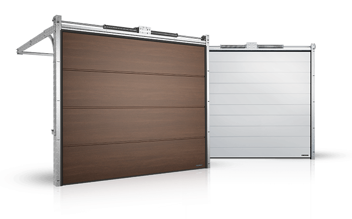 brama-segmentowa-UniPro Brown and white garage doors